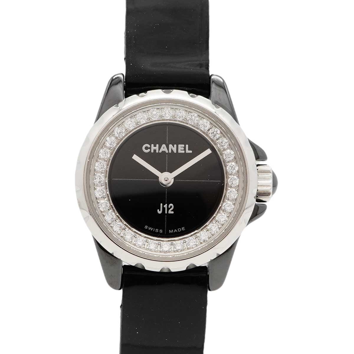 【6wdd0293】シャネル J12 XS H4663 黒文字盤【中古】腕時計 レディース