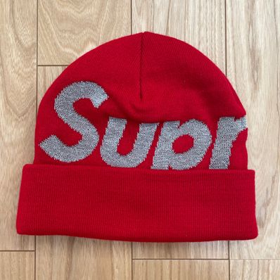 Supreme Reflective Big Logo Beanie "Red"