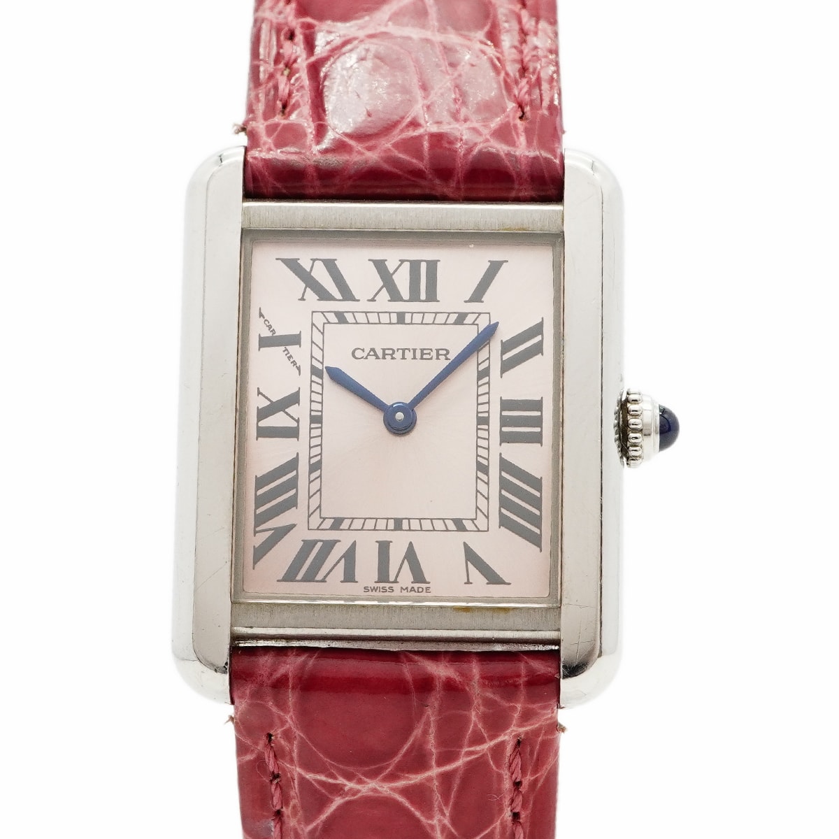 ★最終価格★SALE【6wcc0257】カルティエ タンク ソロ SM W5200000 ピンク文字盤【中古】腕時計 レディース