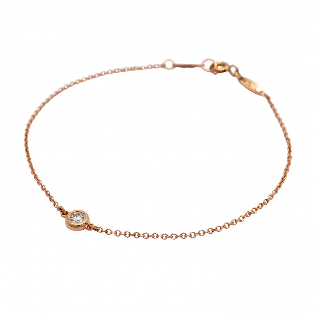 【6jdb0408-23】ティファニー ブレスレット バイザヤード 1PD K18PG ピンクゴールド ダイヤモンド【中古】レディース