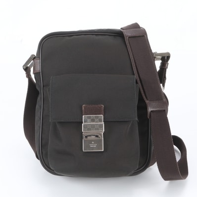 ■美品 グッチ145866 ショルダーバッグ レザー×ナイロン