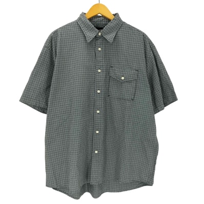 90-00S 紺タグ OLD S/S チェック ボックス シャツ【1143808888322】