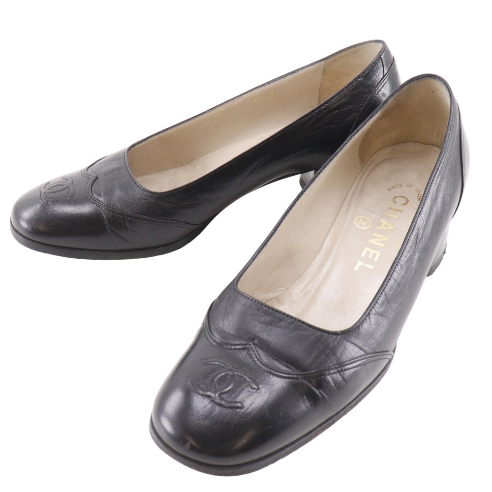 シャネル スクエアトゥ ココマーク レディースパンプス