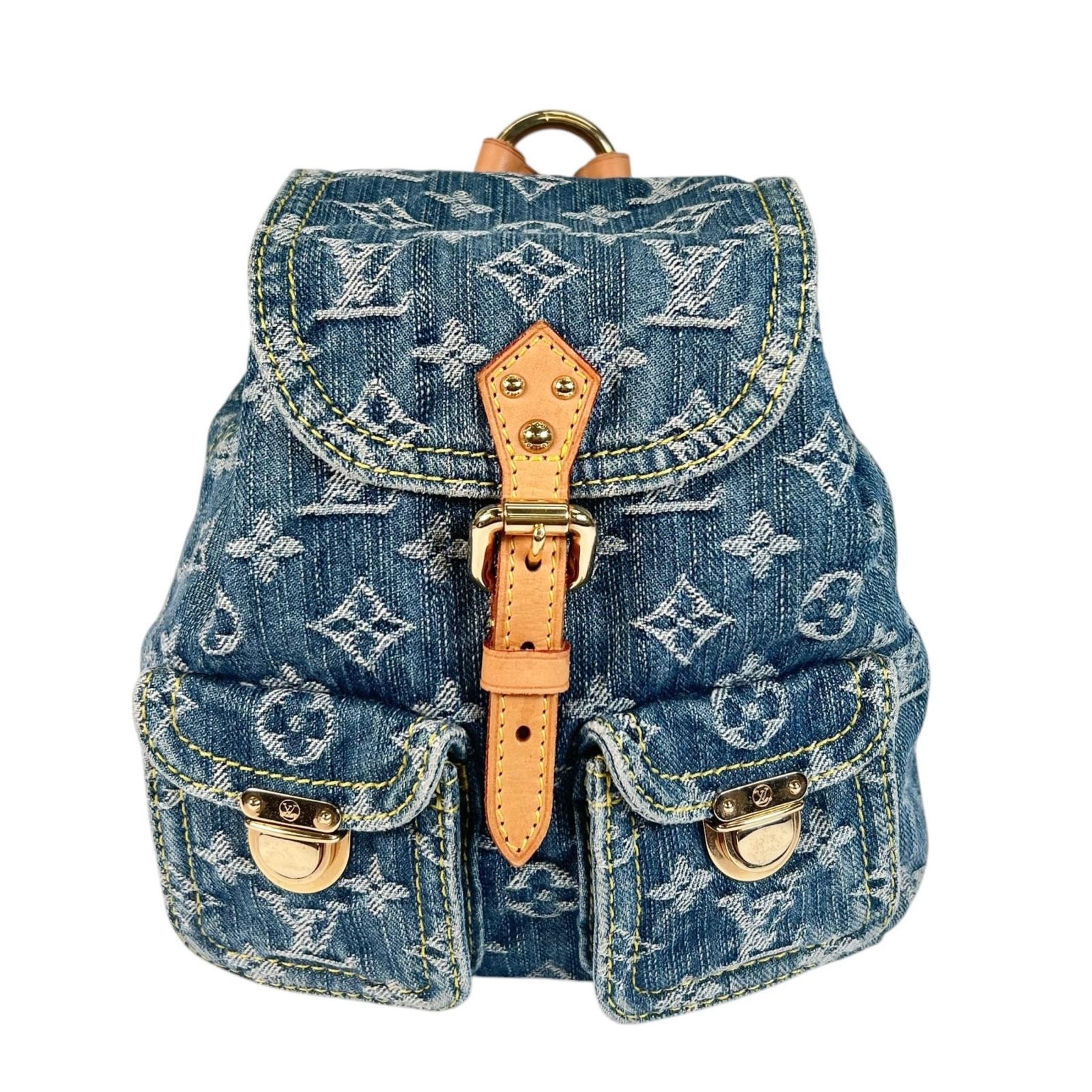 美品 LOUIS VUITTON ルイ・ヴィトン M95057 リュック・デイパック モノグラムデニム ブルー レディース サック アド PM【中古】