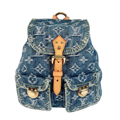 美品 LOUIS VUITTON ルイ・ヴィトン M95057 リュック・デイパック モノグラムデニム ブルー レディース サック アド PM【中古】
