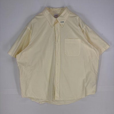古着 ブルックスブラザーズ Brooks Brothers 半袖シャツ ボタンダウン 1818 ショートスリーブ XL イエロー系 ストライプ メンズ
