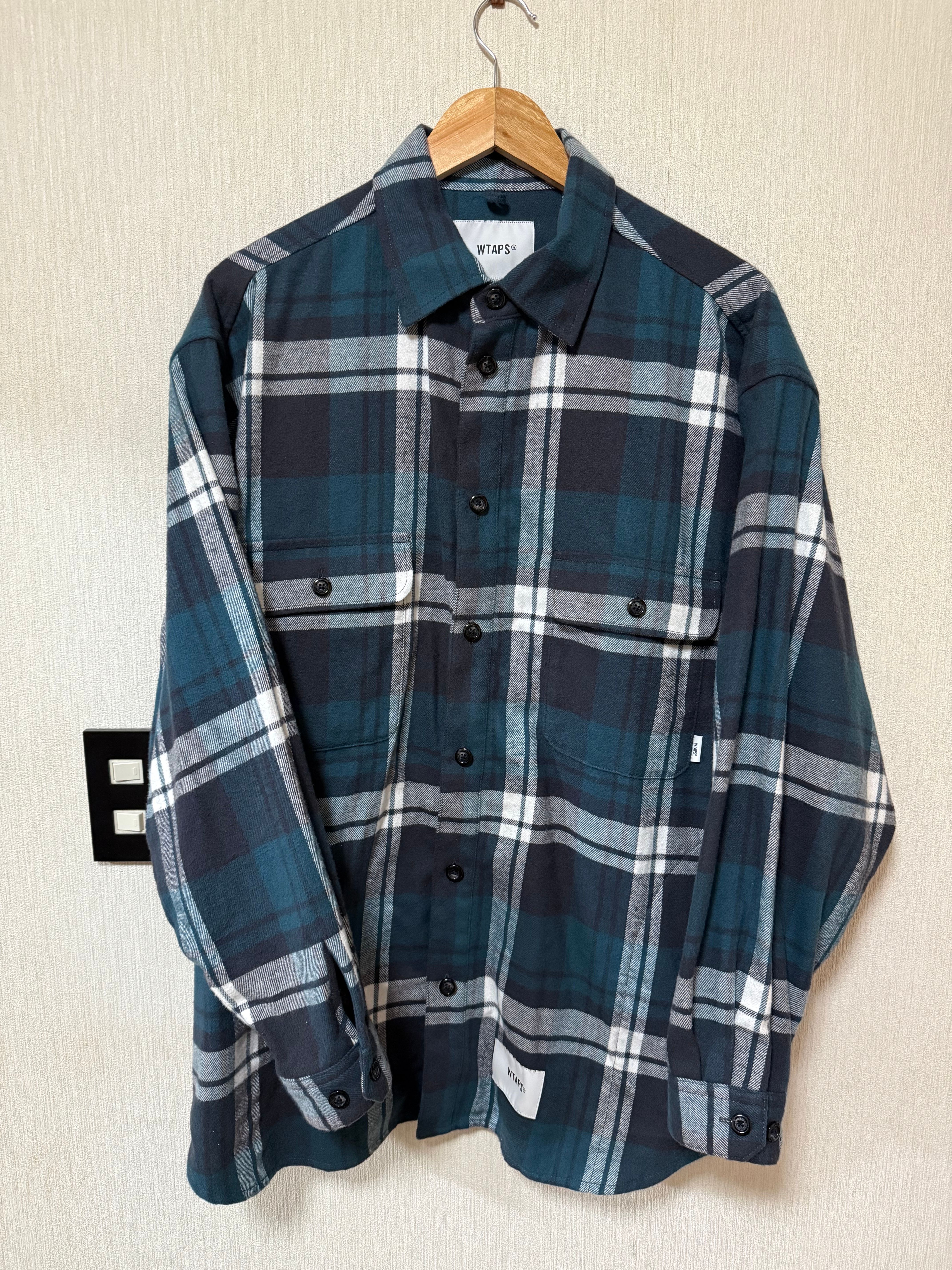 Wtaps WCPO 01 / LS / Cotton. Flannel. Textile "Green"