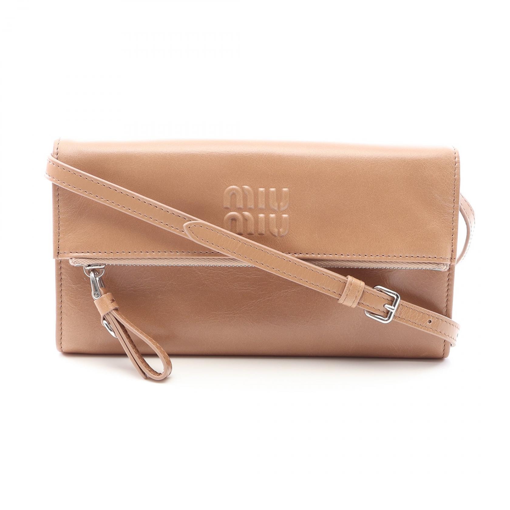 ミュウ ミュウ Miu Miu VITELLO SHINE ショルダーバッグ バッグ レザー レディース ベージュ系 5MT0482A44F0770 【新品】