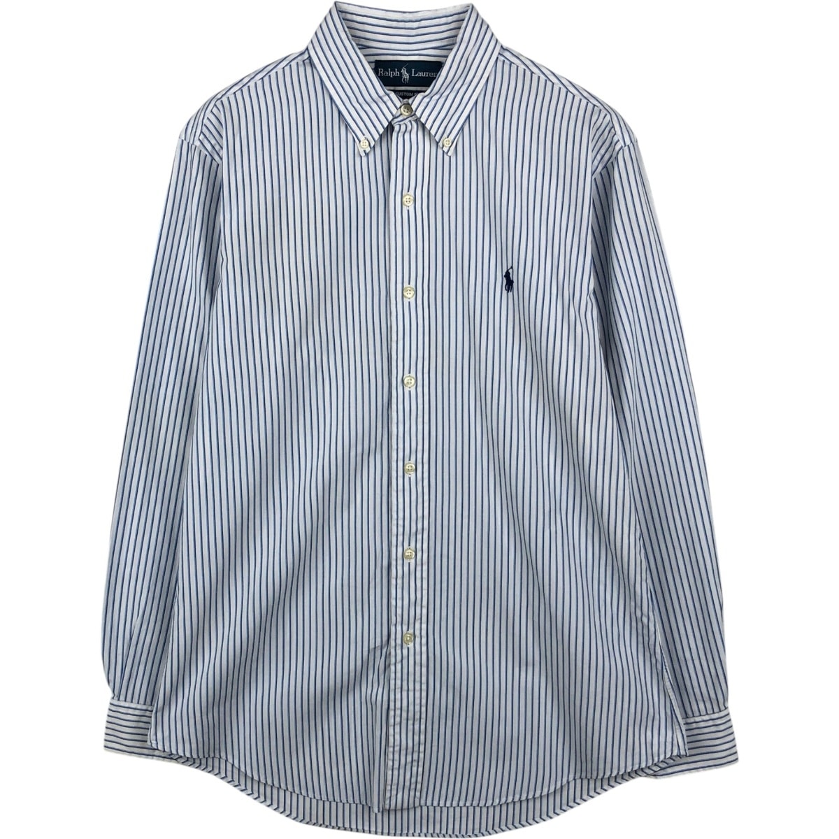 古着 ラルフローレン Ralph Lauren CUSTOM FIT マルチストライプ 長袖 ボタンダウンストライプシャツ メンズM相当/eaa634837