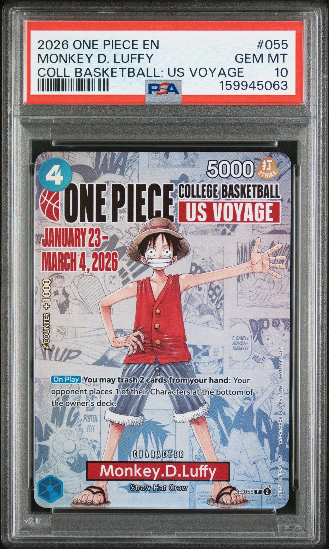 PSA10】モンキー・D・ルフィ：P (開封済) [P-055]【英語版