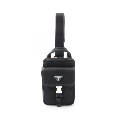 プラダ PRADA Re-Nylon スマートフォンケース ショルダーバッグ バッグ ナイロン サフィアーノレザー メンズ ブラック系 2ZH1942DMHF0002 【新品】