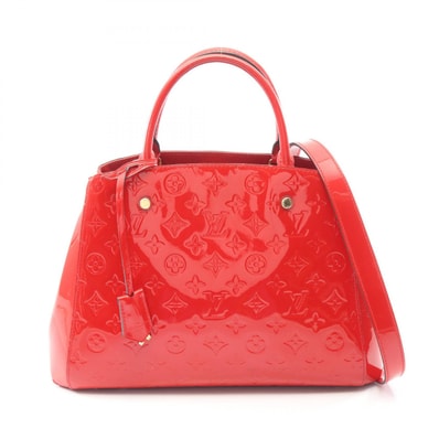 ルイ・ヴィトン LOUIS VUITTON モンテーニュMM 2WAY ハンドバッグ バッグ レザー ヴェルニ スリーズ レディース レッド系 M50167 【中古】