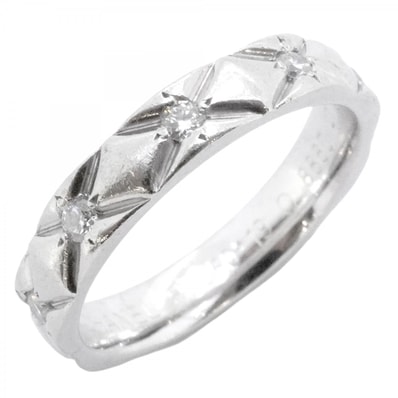 ★SALE【6jdb0422-22】シャネル リング マトラッセ フルダイヤ Pt950 プラチナ ダイヤモンド #47【中古】レディース