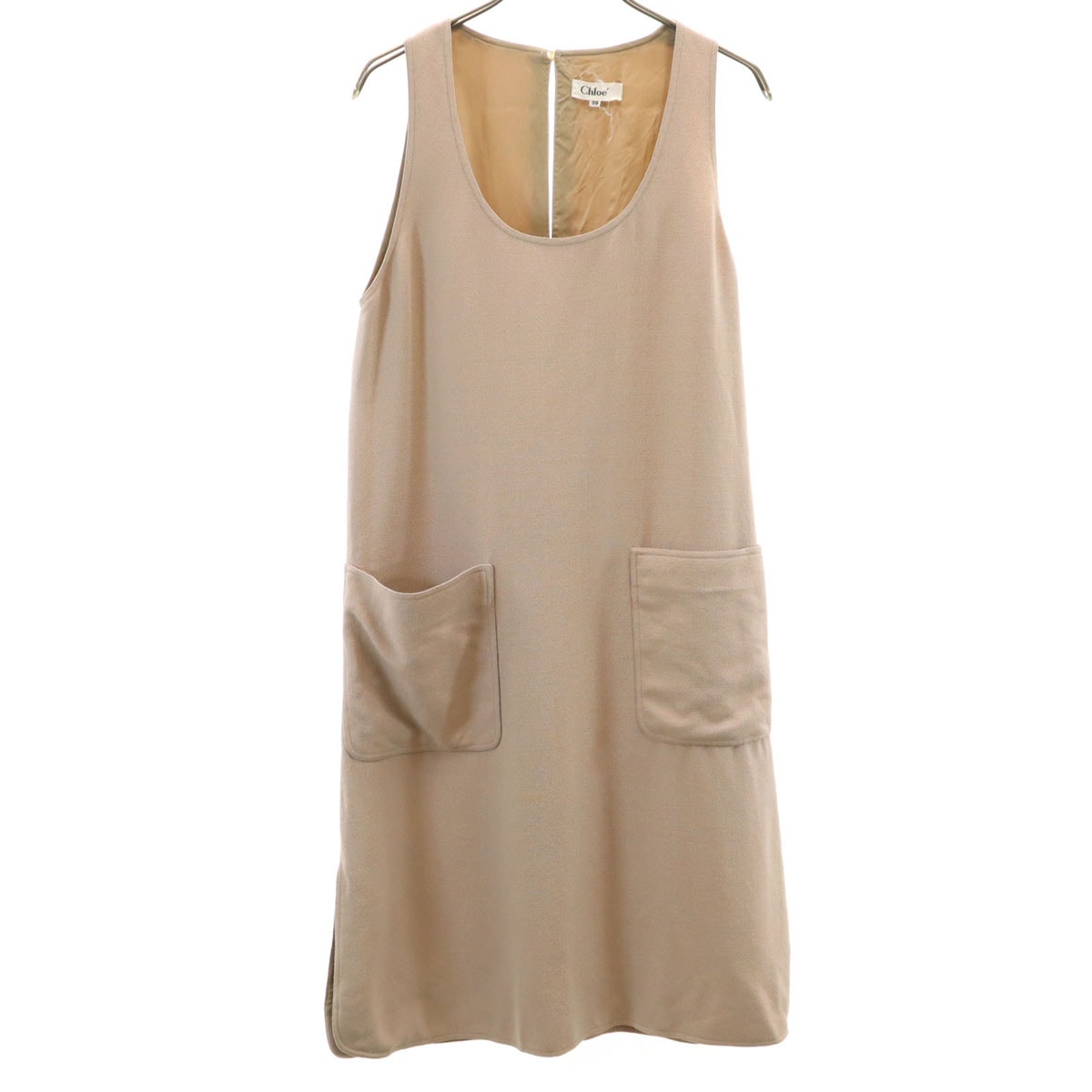 Chloe クロエ ノースリーブ ワンピース 38 ライトブラウン