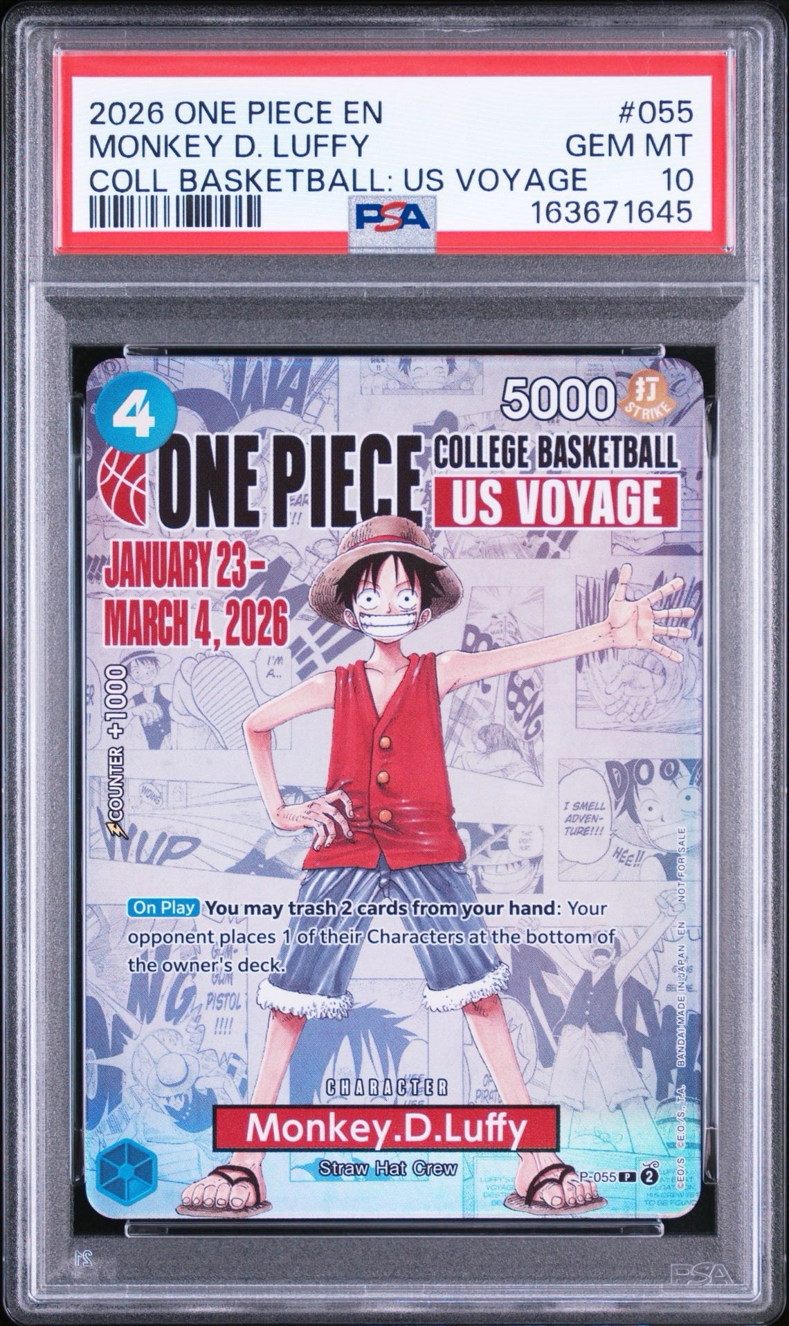 PSA10】モンキー・D・ルフィ：P (開封済) [P-055]【英語版