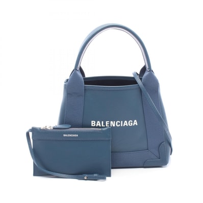 バレンシアガ BALENCIAGA ネイビーカバ XS 2WAY ハンドバッグ バッグ レザー レディース ネイビー系 【中古】