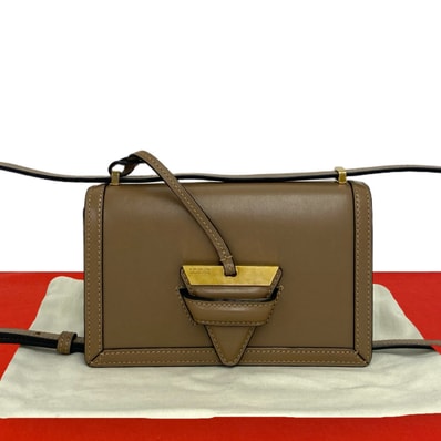 LOEWE ロエベ バルセロナ ロゴ 金具 レザー ショルダーバッグ ベージュ
49106