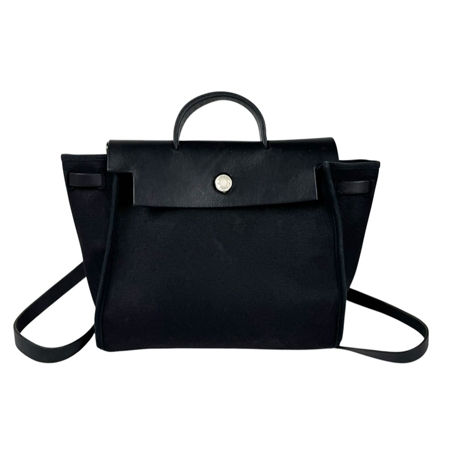 エルメス HERMES リュック ハンドバッグ エールバッグ アドPM トワルオフィシエ ブラック ユニセックス【中古】 z11232