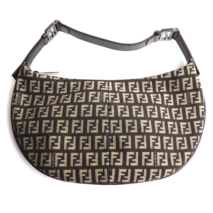 FENDI フェンディ ズッキーノ ワンショルダー ハンドバッグ ブラウン 8BR440 レディース【中古】