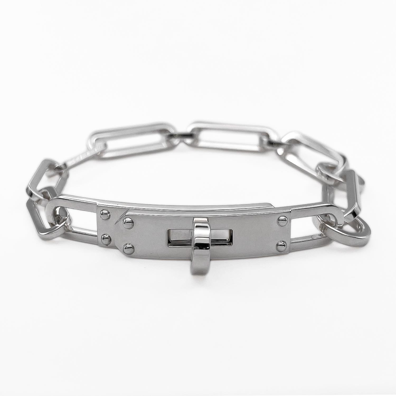 HERMES エルメス シェーヌ ケリー チェーン ブレスレット シンプルトゥール SV925 シルバー 新品仕上済 ユニセックス 【中古】