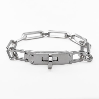 HERMES エルメス シェーヌ ケリー チェーン ブレスレット シンプルトゥール SV925 シルバー 新品仕上済 ユニセックス 【中古】