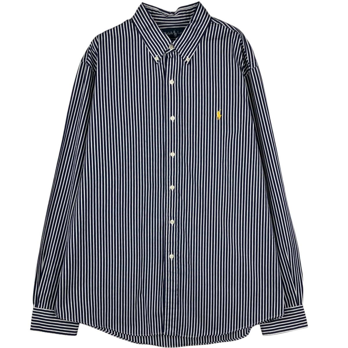 古着 ラルフローレン Ralph Lauren CUSTOM FIT 長袖 ボタンダウンストライプシャツ メンズXL相当/eaa628984