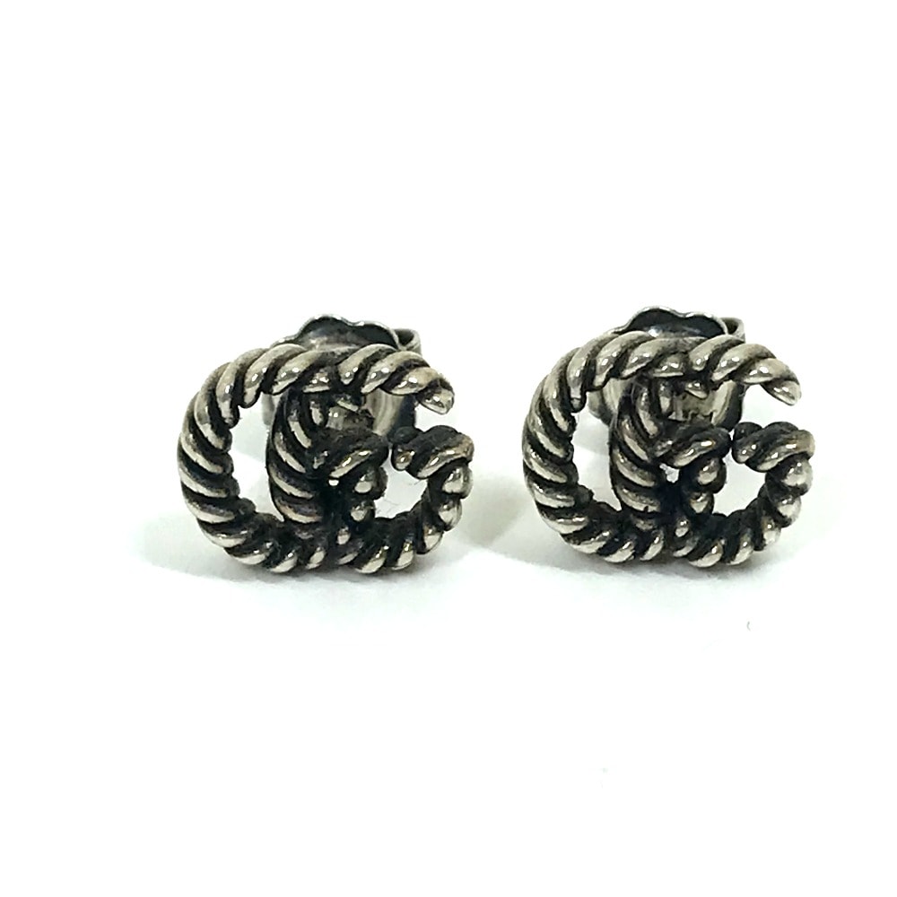 グッチ GUCCI ダブルG ロゴ GG マーモント アクセサリー ピアス SV925 シルバー