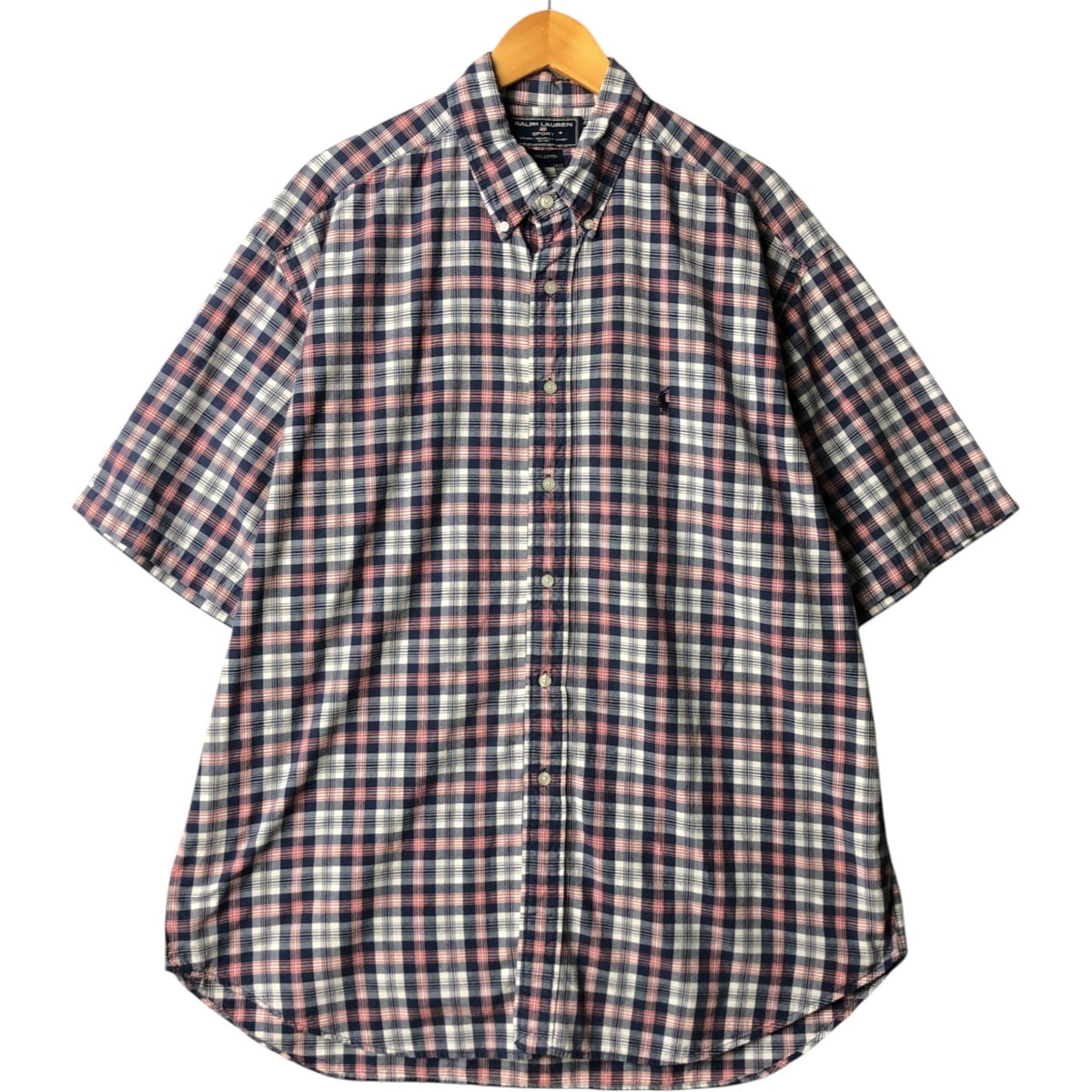 古着 ラルフローレン Ralph Lauren POLO SPORT ポロスポーツ 半袖 ボタンダウン チェックシャツ メンズXL相当 ヴィンテージ/eaa570196