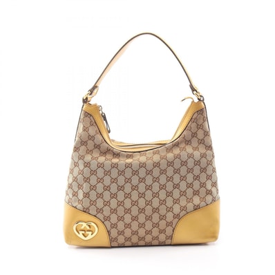 グッチ GUCCI ラブリー GGキャンバス ショルダーバッグ バッグ キャンバス レザー レディース ベージュ系 / ゴールド系 257070 【中古】
