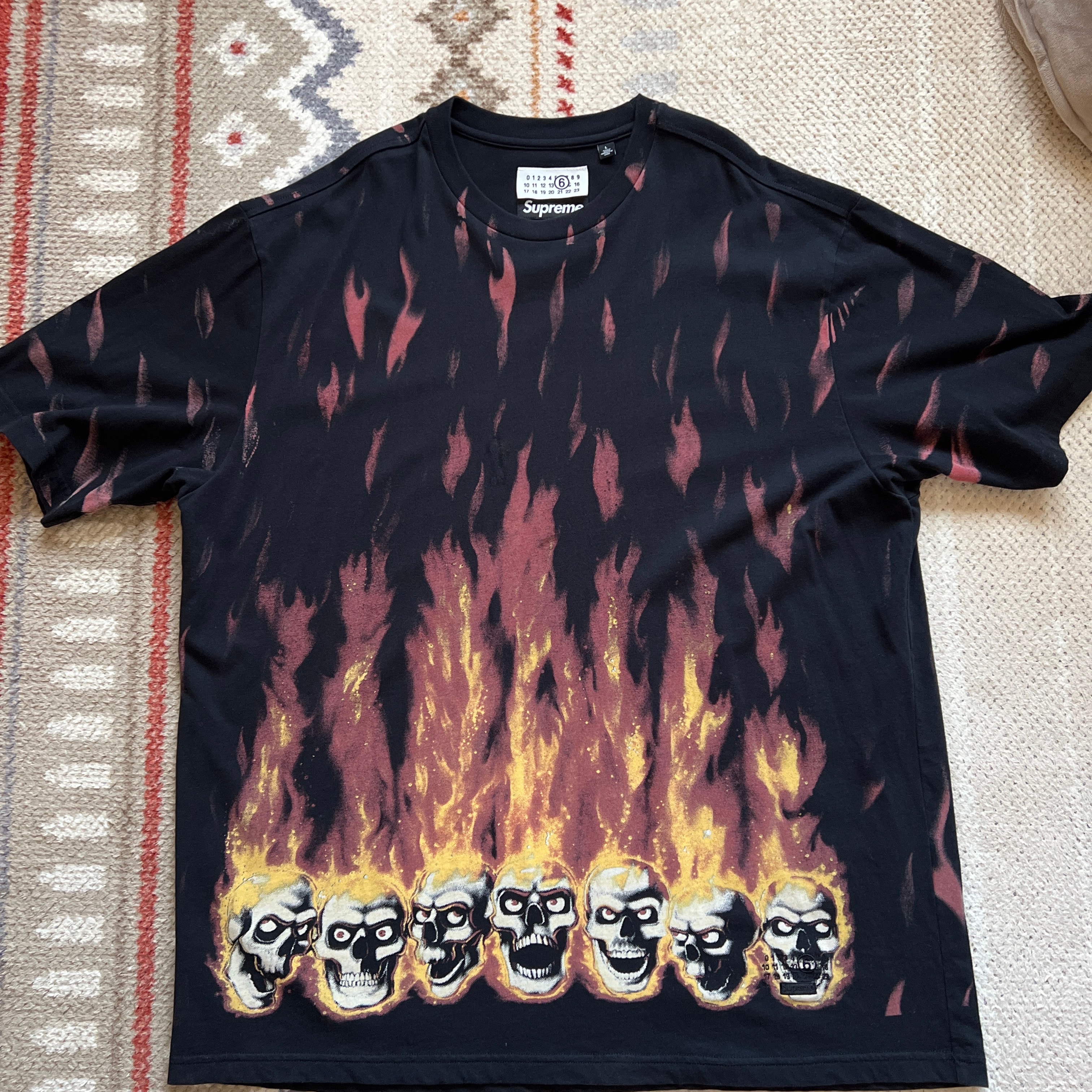 Supreme x MM6 Maison Margiela Liquid Blue Oversized Tee "Black"