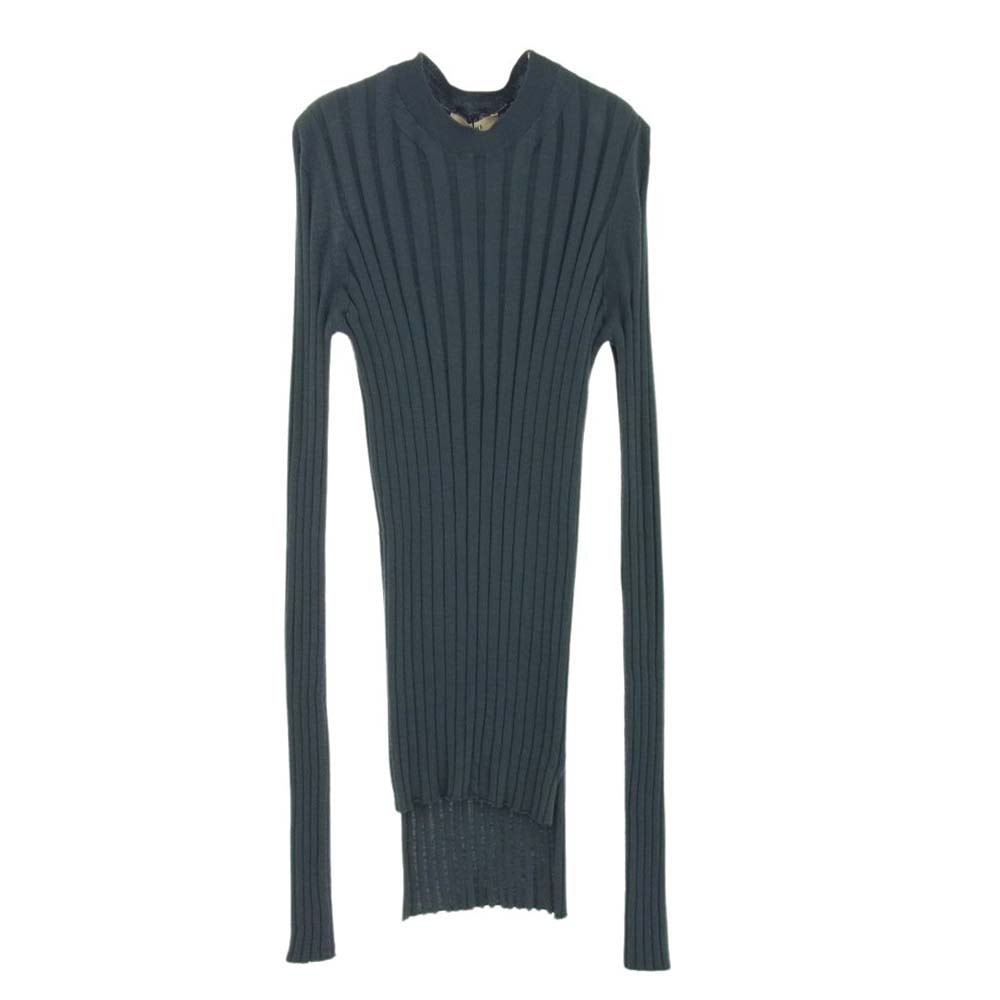 CELINE セリーヌ ニット 7260 23FG8 ウール リブ ニット トップ インディゴブルー系 M【中古】