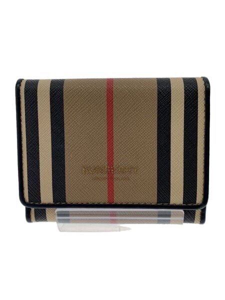 Burberry Small Icon Stripe E-canvas Folding Wallet "Archive Beige"