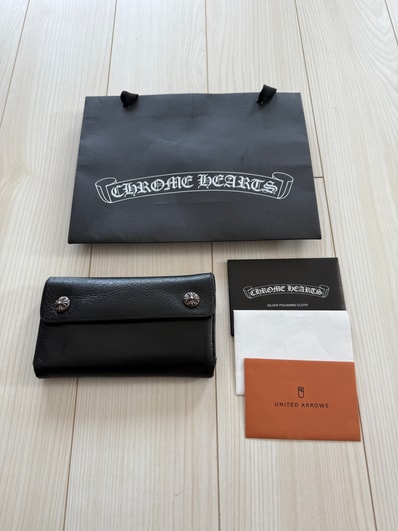 付属品完備/値下げ交渉可能 / 正規品!CHROME HEARTS クロムハーツ ウェーブ WAVE ウォレット 財布
