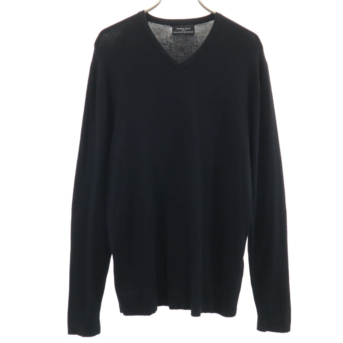 ZARA MAN ザラマン 長袖 Vネック ニット M ブラック セーター