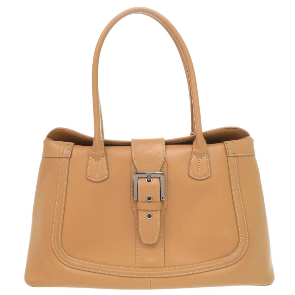 トッズ レザー ベージュ トートバッグ
