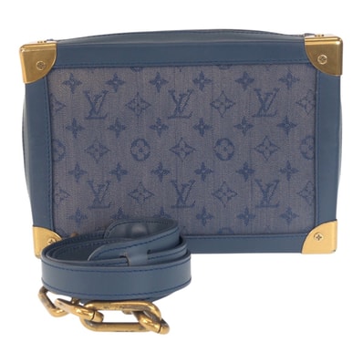 LOUIS VUITTON ルイヴィトン モノグラム デニム ソフトトランク ネイビー ゴールド金具 キャンバス レザー/ ショルダーバッグ 506733 【中古】