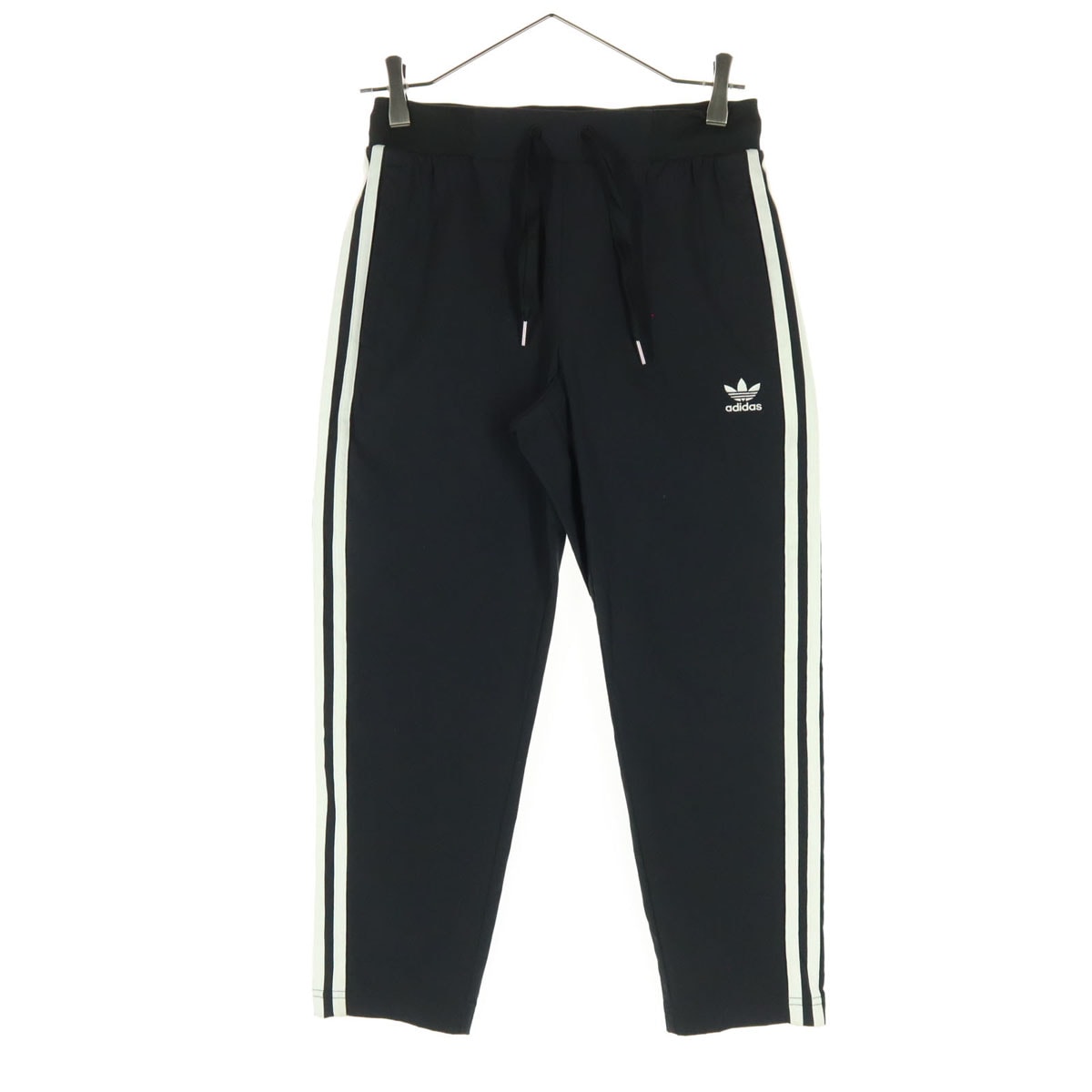 adidas アディダス ワンポイントロゴ 七分丈 パンツ S ブラック トレフォイルロゴ