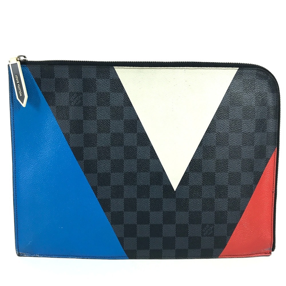 ルイヴィトン LOUIS VUITTON ポシェット・ジュールGM N41594 アメリカズカップ ダミエグラフィット ポーチ カバン セカンドバッグ L字ファスナー クラッチバッグ ダミエグラフィットキャンバス ブラック
