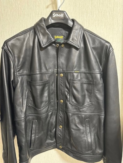 Supreme Schott Leather Work Jacket "Black"
