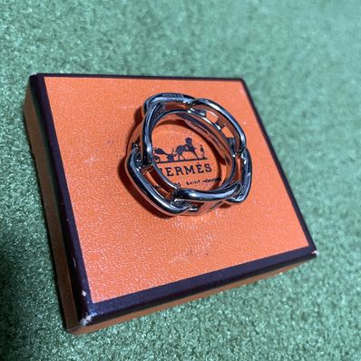 エルメス HERMES シェーヌダンクル ルガテ スカーフリング シルバー