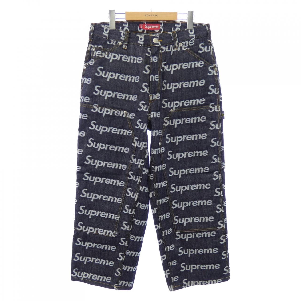 シュプリーム SUPREME Jacquard Logos Double Kne ジーンズ