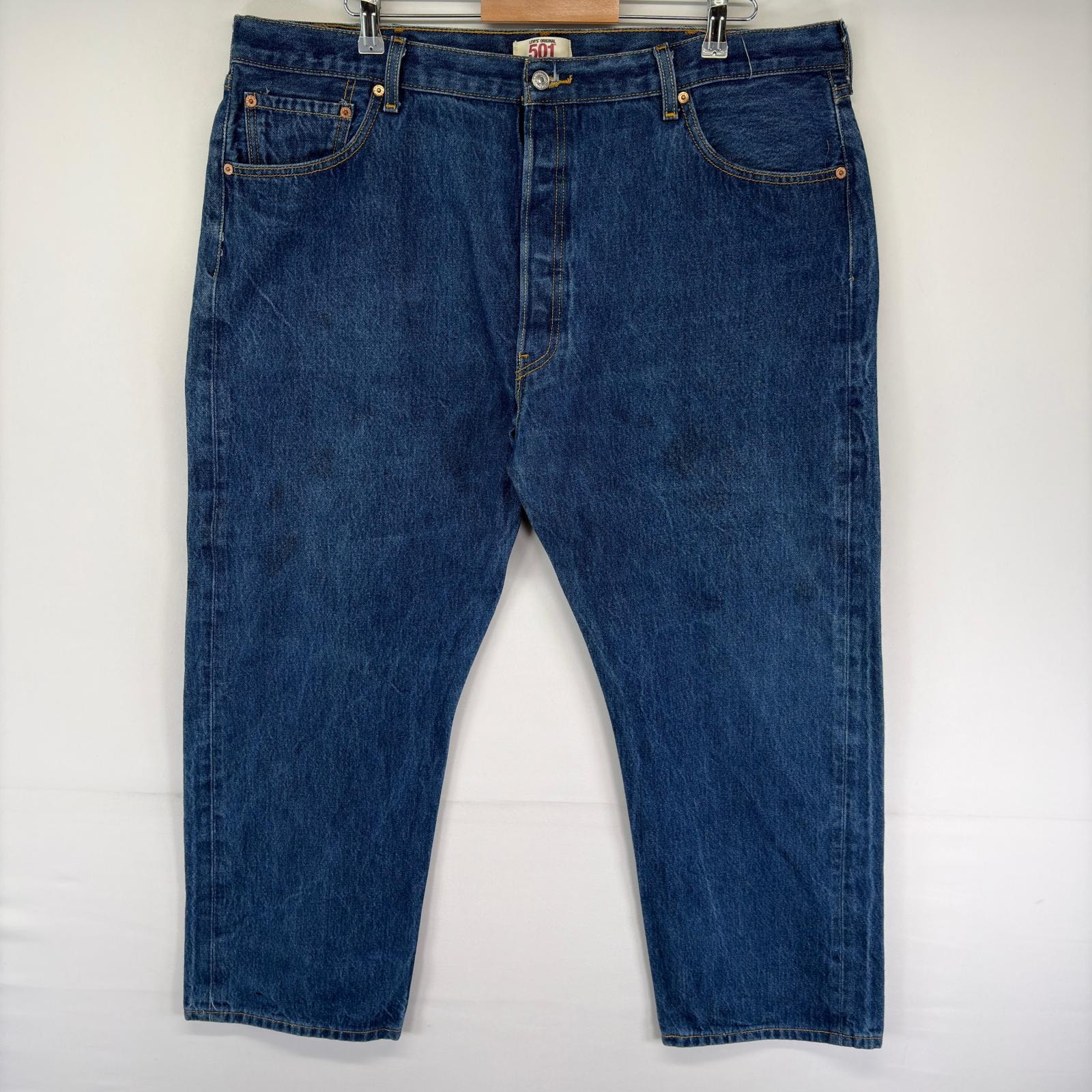 古着 リーバイス Levi's パンツ 501 ストレート ボタンフライ 5ポケット 大きいサイズ ジーンズ ジーパン W44 L30  ブルー系 メンズ