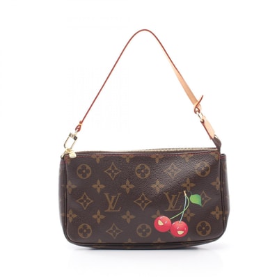 ルイ・ヴィトン LOUIS VUITTON ポシェット アクセソワール モノグラムチェリー ハンドバッグ バッグ PVCコーティングキャンバス レザー レッド レディース ブラウン系 / レッド系 M95008 【中古】