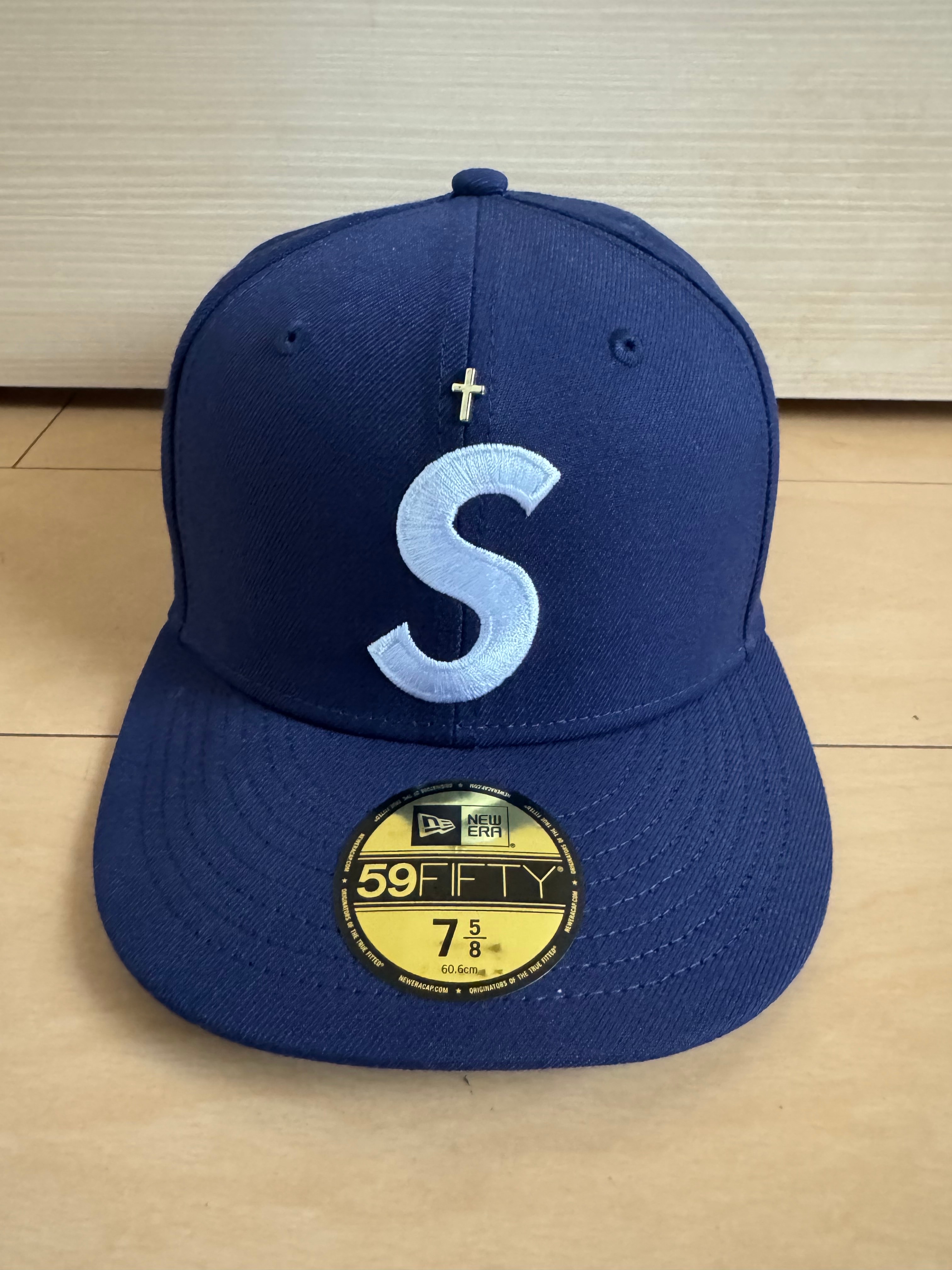 Supreme Gold Cross S Logo New Era "Light Navy"
