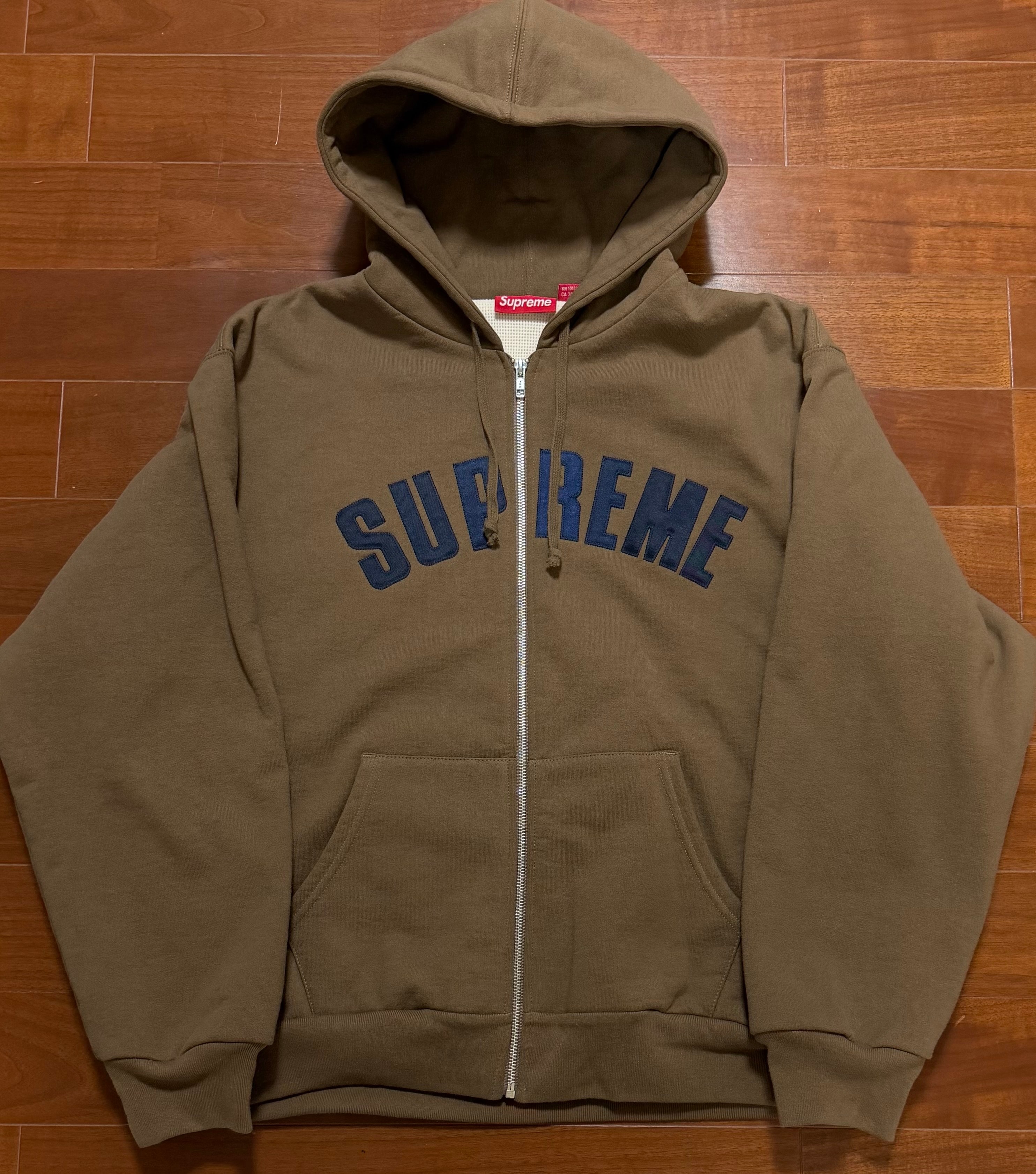 Supreme Arc Thermal Lined Zip Up Hooded Sweatshirt "Brown"