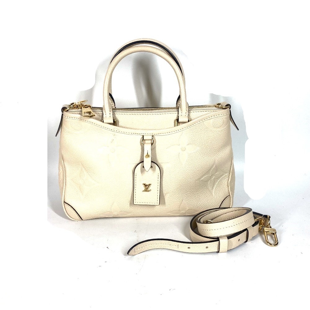 ルイヴィトン LOUIS VUITTON トリアノン PM M46503 モノグラムアンプラント 2WAYバッグ 斜め掛け ハンドバッグ トートバッグ ショルダーバッグ モノグラムアンプラントレザー クレーム ホワイト 美品