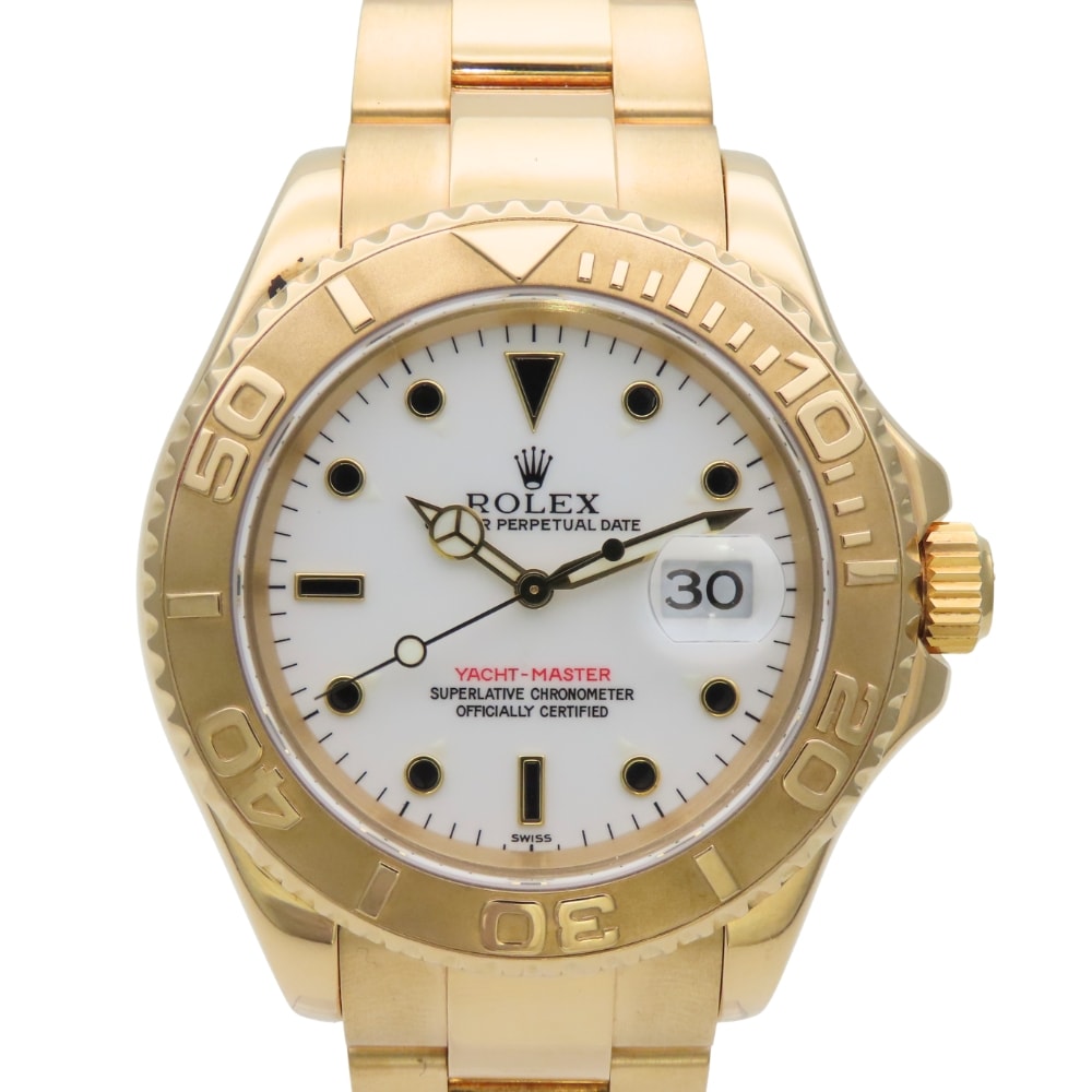 【中古】 ロレックス 腕時計 ヨットマスター 16628B K18YG 約171.2g ゴールド 文字盤ホワイト メンズ 男性 ROLEX