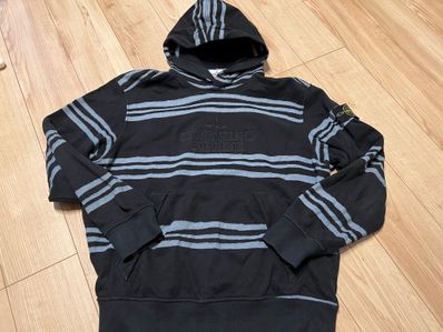 Supreme / Stone Island Warp Stripe Hooded Sweatshirt "Black"