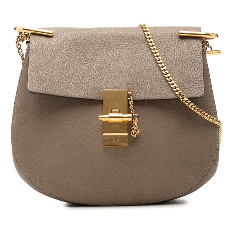 クロエ ドリュー チェーン ショルダーバッグ ベージュ ゴールド金具 レザー レディース Chloe 【中古】