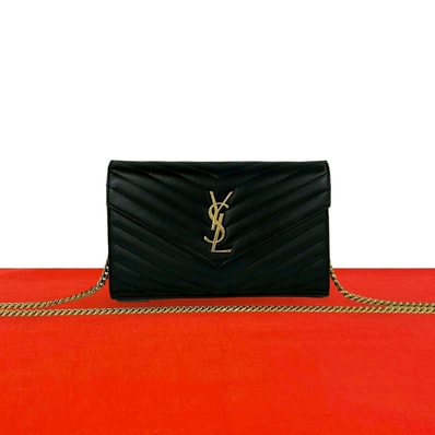 SAINT LAURENT PARIS サンローランパリ YSL ロゴ 金具 レザー ショルダーバッグ ブラック
37282